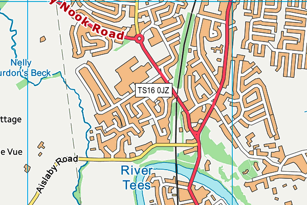 TS16 0JZ map - OS VectorMap District (Ordnance Survey)