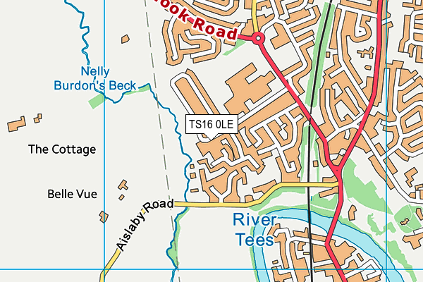 TS16 0LE map - OS VectorMap District (Ordnance Survey)