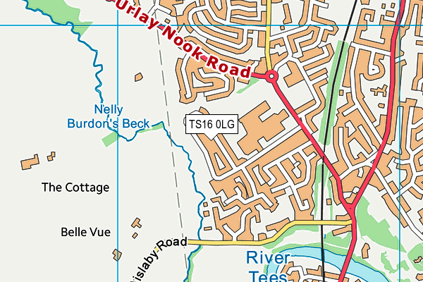 TS16 0LG map - OS VectorMap District (Ordnance Survey)