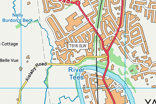 TS16 0LW map - OS VectorMap District (Ordnance Survey)