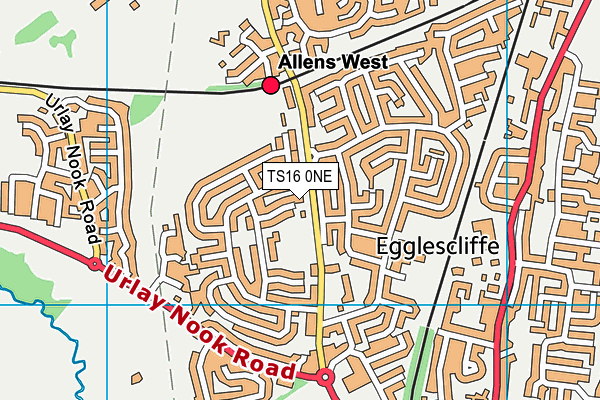 Egglescliffe School Grass Pitches map (TS16 0NE) - OS VectorMap District (Ordnance Survey)