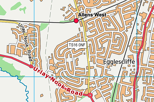 TS16 0NF map - OS VectorMap District (Ordnance Survey)