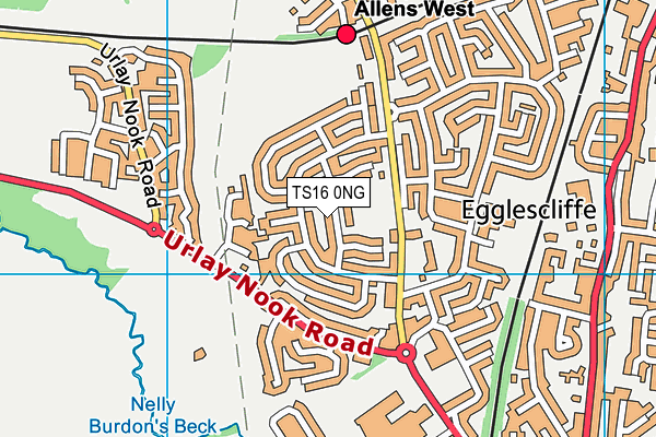 Durham Lane Primary School map (TS16 0NG) - OS VectorMap District (Ordnance Survey)