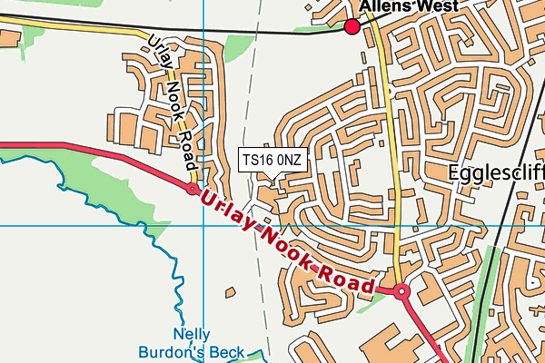 TS16 0NZ map - OS VectorMap District (Ordnance Survey)