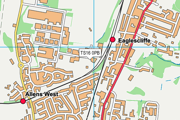 TS16 0PB map - OS VectorMap District (Ordnance Survey)