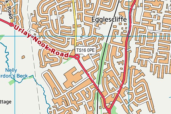 TS16 0PE map - OS VectorMap District (Ordnance Survey)