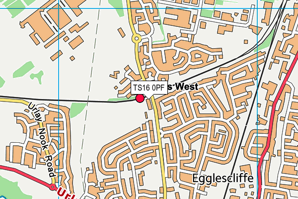 TS16 0PF map - OS VectorMap District (Ordnance Survey)