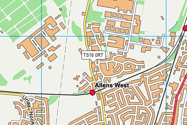 TS16 0RT map - OS VectorMap District (Ordnance Survey)