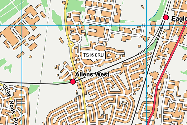 TS16 0RU map - OS VectorMap District (Ordnance Survey)