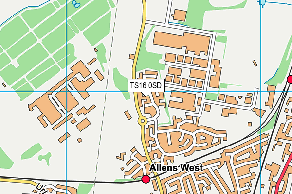TS16 0SD map - OS VectorMap District (Ordnance Survey)