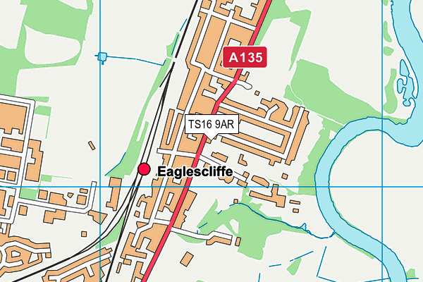 TS16 9AR map - OS VectorMap District (Ordnance Survey)