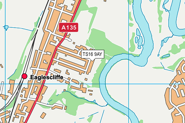 TS16 9AY map - OS VectorMap District (Ordnance Survey)