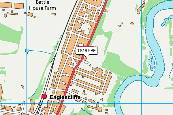 TS16 9BE map - OS VectorMap District (Ordnance Survey)