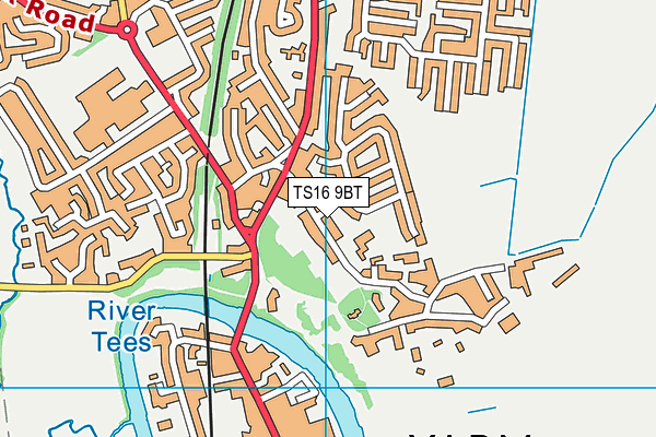 TS16 9BT map - OS VectorMap District (Ordnance Survey)