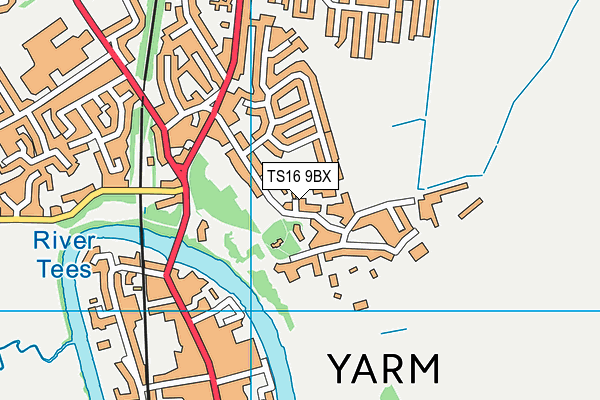 TS16 9BX map - OS VectorMap District (Ordnance Survey)
