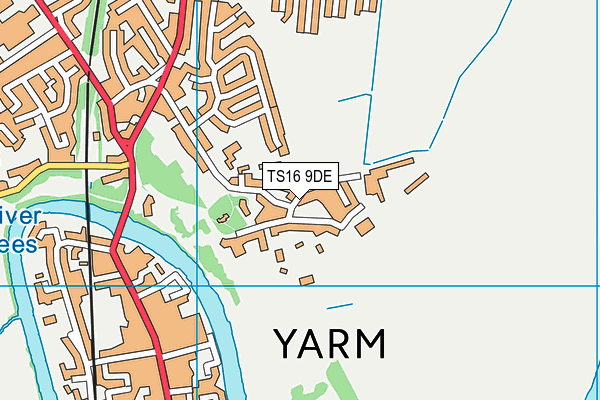 TS16 9DE map - OS VectorMap District (Ordnance Survey)