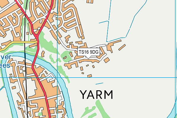 TS16 9DG map - OS VectorMap District (Ordnance Survey)