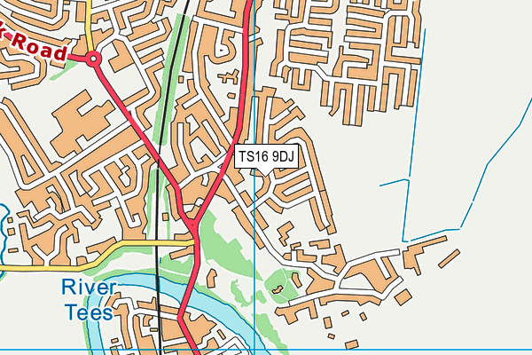 TS16 9DJ map - OS VectorMap District (Ordnance Survey)