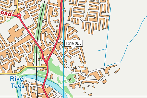 TS16 9DL map - OS VectorMap District (Ordnance Survey)