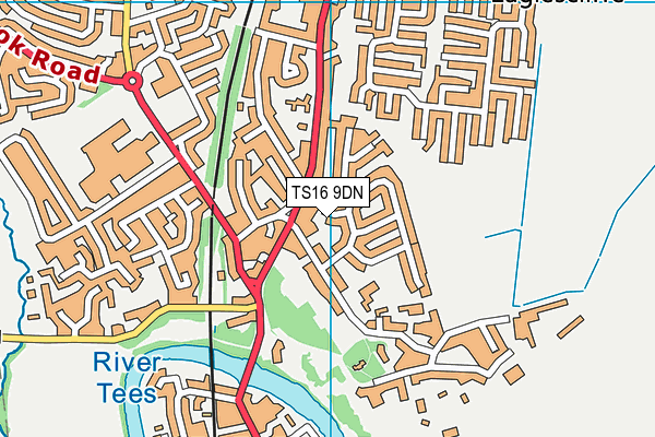 TS16 9DN map - OS VectorMap District (Ordnance Survey)