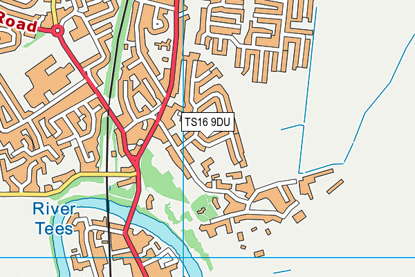 TS16 9DU map - OS VectorMap District (Ordnance Survey)