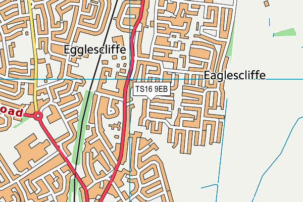 TS16 9EB map - OS VectorMap District (Ordnance Survey)