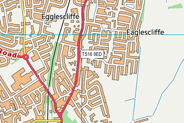 TS16 9ED map - OS VectorMap District (Ordnance Survey)