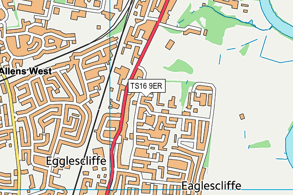 TS16 9ER map - OS VectorMap District (Ordnance Survey)