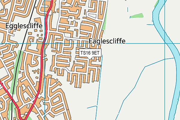 TS16 9ET map - OS VectorMap District (Ordnance Survey)