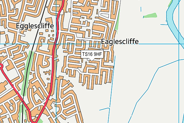 TS16 9HF map - OS VectorMap District (Ordnance Survey)