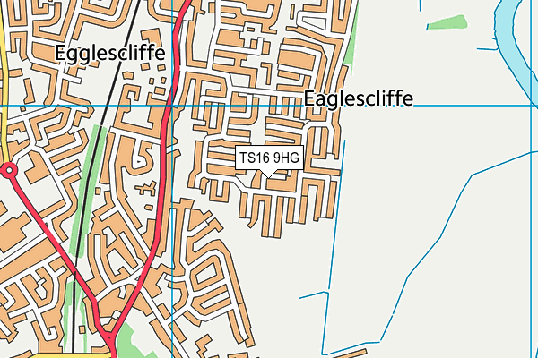 TS16 9HG map - OS VectorMap District (Ordnance Survey)