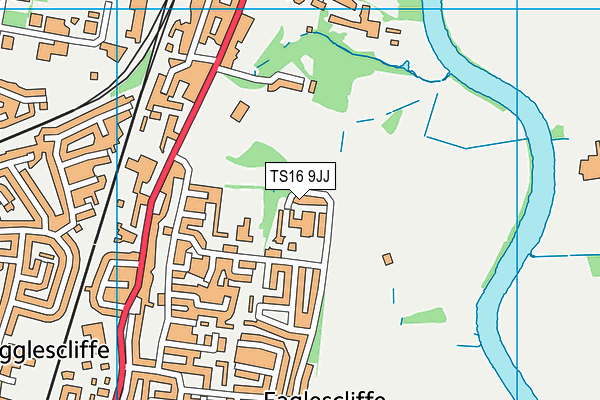 TS16 9JJ map - OS VectorMap District (Ordnance Survey)