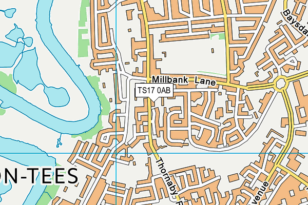 TS17 0AB map - OS VectorMap District (Ordnance Survey)