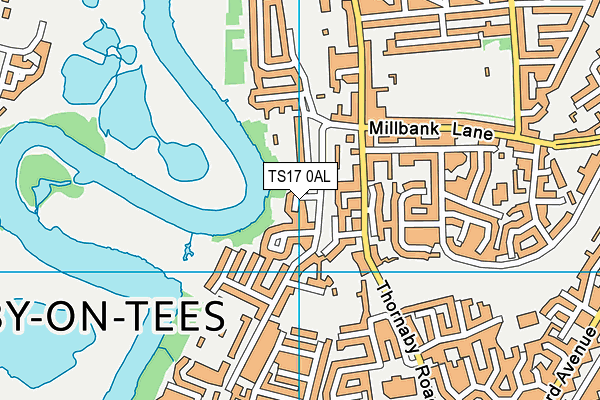 TS17 0AL map - OS VectorMap District (Ordnance Survey)
