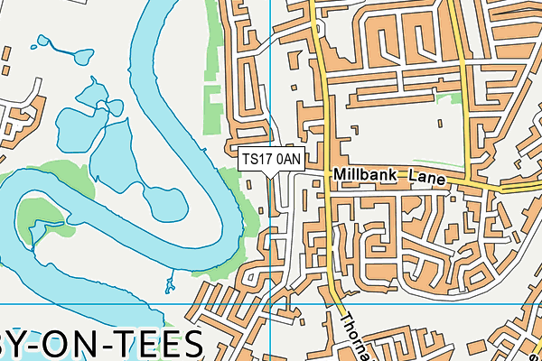 TS17 0AN map - OS VectorMap District (Ordnance Survey)