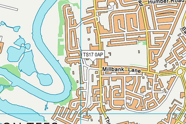 TS17 0AP map - OS VectorMap District (Ordnance Survey)
