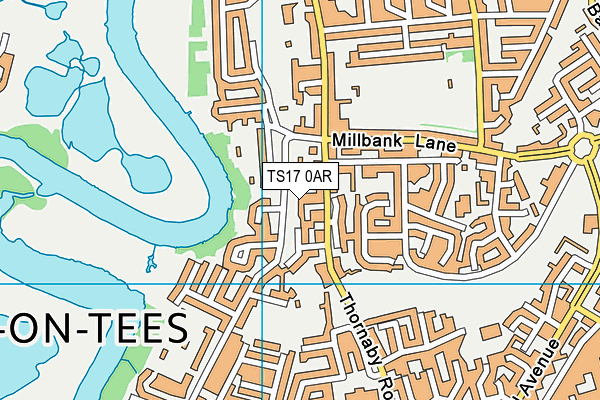 TS17 0AR map - OS VectorMap District (Ordnance Survey)