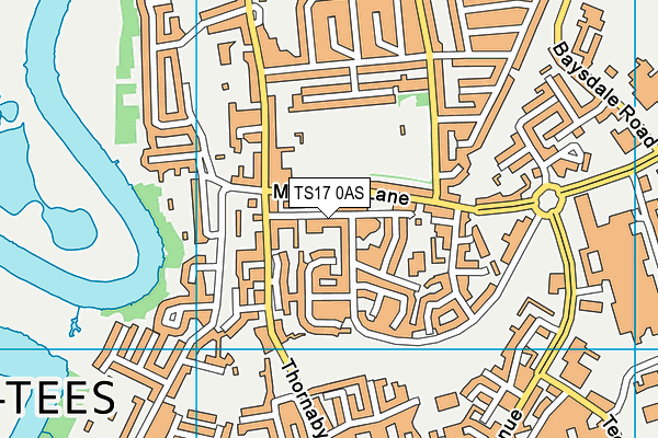 TS17 0AS map - OS VectorMap District (Ordnance Survey)