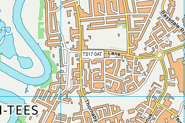TS17 0AT map - OS VectorMap District (Ordnance Survey)