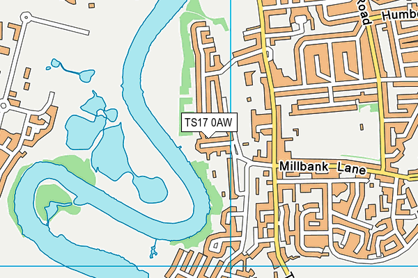 TS17 0AW map - OS VectorMap District (Ordnance Survey)