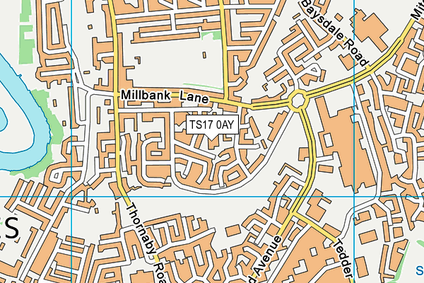 TS17 0AY map - OS VectorMap District (Ordnance Survey)