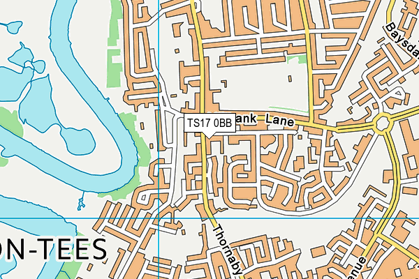 TS17 0BB map - OS VectorMap District (Ordnance Survey)