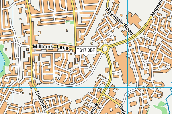 TS17 0BF map - OS VectorMap District (Ordnance Survey)