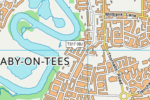 TS17 0BJ map - OS VectorMap District (Ordnance Survey)