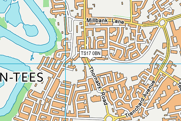 TS17 0BN map - OS VectorMap District (Ordnance Survey)