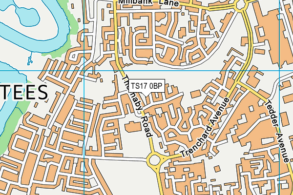 TS17 0BP map - OS VectorMap District (Ordnance Survey)