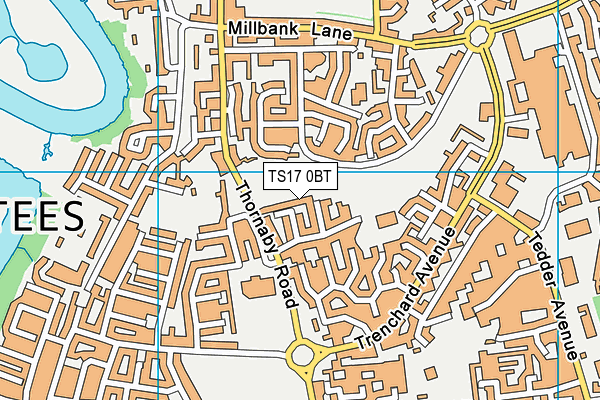 TS17 0BT map - OS VectorMap District (Ordnance Survey)