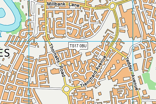 TS17 0BU map - OS VectorMap District (Ordnance Survey)