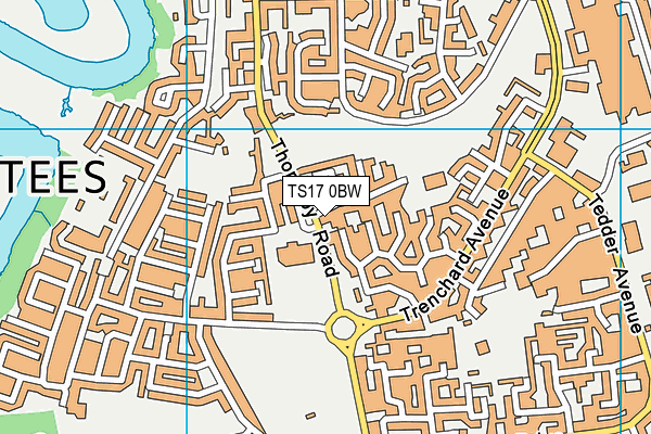 TS17 0BW map - OS VectorMap District (Ordnance Survey)