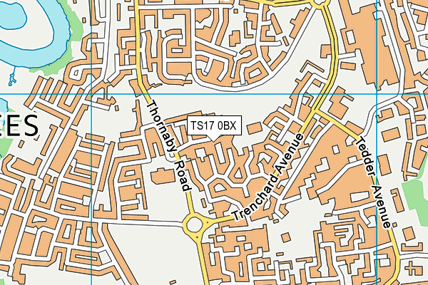 TS17 0BX map - OS VectorMap District (Ordnance Survey)